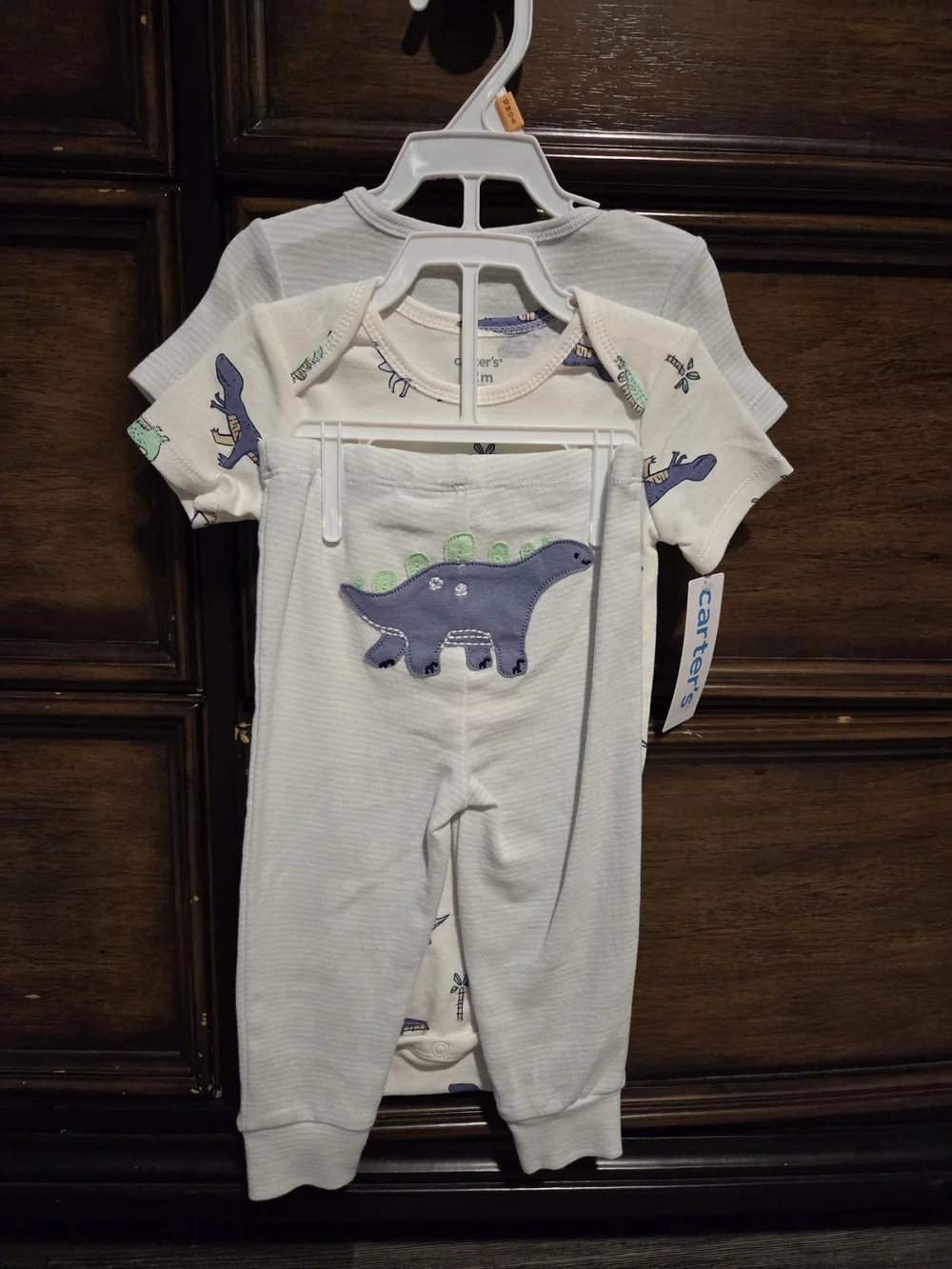 Carter's Light Blue Dinosaur One-Piece Set for Kids